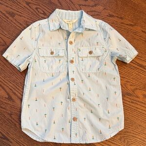 Matilda Jane Light Blue Button Down Shirt with Fun Pattern